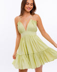 Le Lis Halter Babydoll Tiered Dress - Online Only