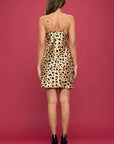 Renee C Made in USA Leopard Print Satin Slip Dress