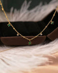 14K Gold Emerald Necklace