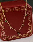 14K Gold Emerald Necklace