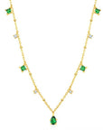 14K Gold Emerald Necklace