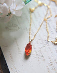 14K Gold Garnet Necklace