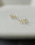 14K Gold Leaf Earring