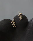 14K Gold Leaf Earring