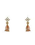 14K Gold Pink Crystal Drop Earring