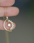 14K Gold Rotatable Luna Necklace