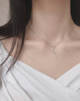 14K Gold Sparkly Luna Necklace