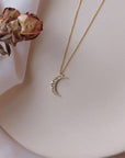 14K Gold Sparkly Luna Necklace