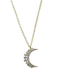 14K Gold Sparkly Luna Necklace