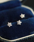 14K Gold Star Zircon Earring