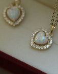 14K Gold Sweet Heart Opal Necklace