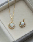 14K Gold Sweet Heart Opal Necklace