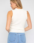 Gilli Ruffle Detail Sleeveless Sweater Top - Online Only