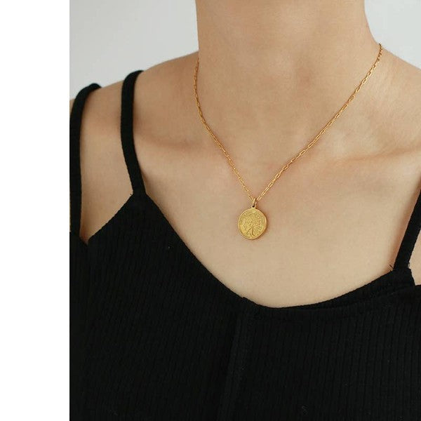 18k Gold Plated Coin Necklace