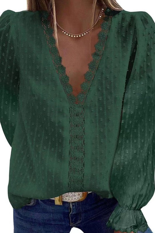 Miss Sparkling Lace Detail Blouse