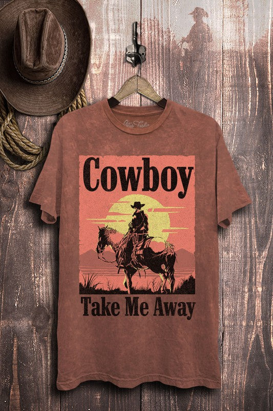 Cowboy Take Me Away Graphic Top - Online Only