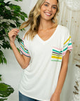 e Luna PLUS Multi Stripe Boxy Top