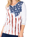 Women's Old Glory 3/4 Sleeve Top