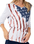 Women's Old Glory 3/4 Sleeve Top