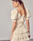 Do + Be Collection Puff Sleeve Ruffle Dress