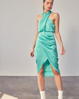 Do + Be Collection Wrap Cross Neck Dress