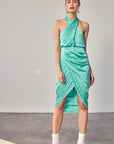 Do + Be Collection Wrap Cross Neck Dress