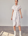 Do + Be Collection Collar Button Front Tie Dress