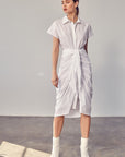 Do + Be Collection Collar Button Front Tie Dress