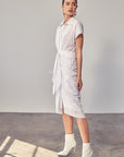 Do + Be Collection Collar Button Front Tie Dress