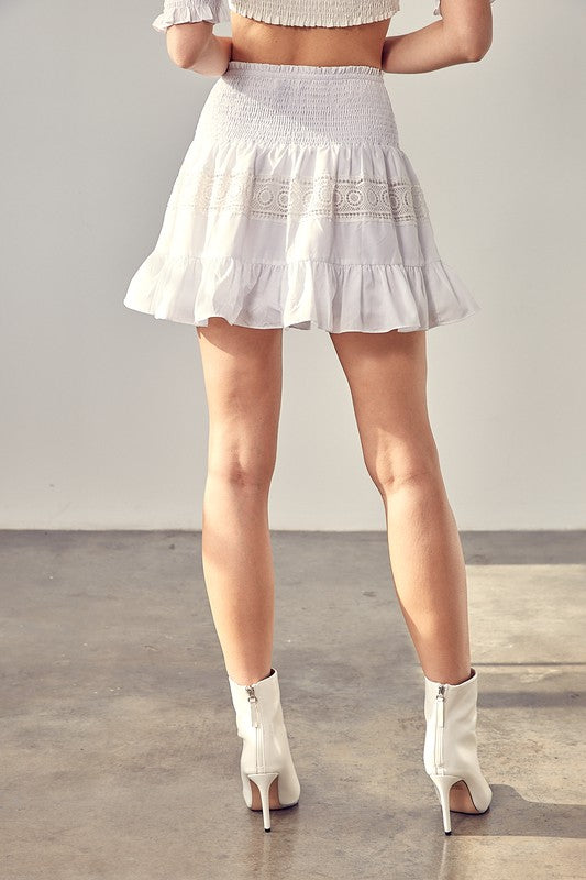 Do + Be Collection Lace Trim Detail Skirt