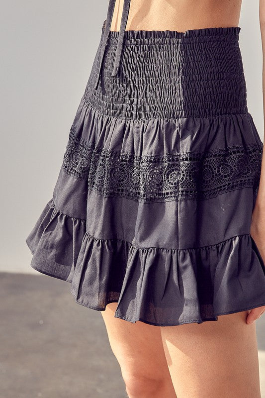 Do + Be Collection Lace Trim Detail Skirt