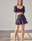 Do + Be Collection Lace Trim Detail Skirt