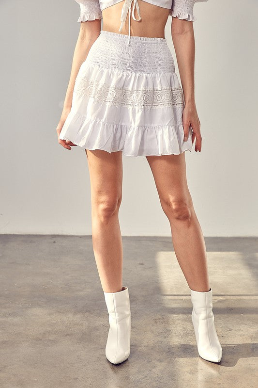 Do + Be Collection Lace Trim Detail Skirt