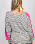 White Birch Long Sleeve Striped Knit Top - Online Only