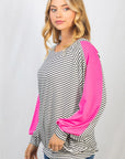 White Birch Long Sleeve Striped Knit Top - Online Only