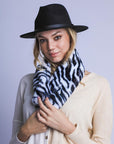 Zebra Print Faux Fur Scarf