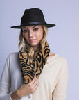 Zebra Print Faux Fur Scarf