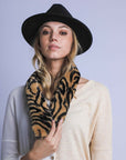 Zebra Print Faux Fur Scarf