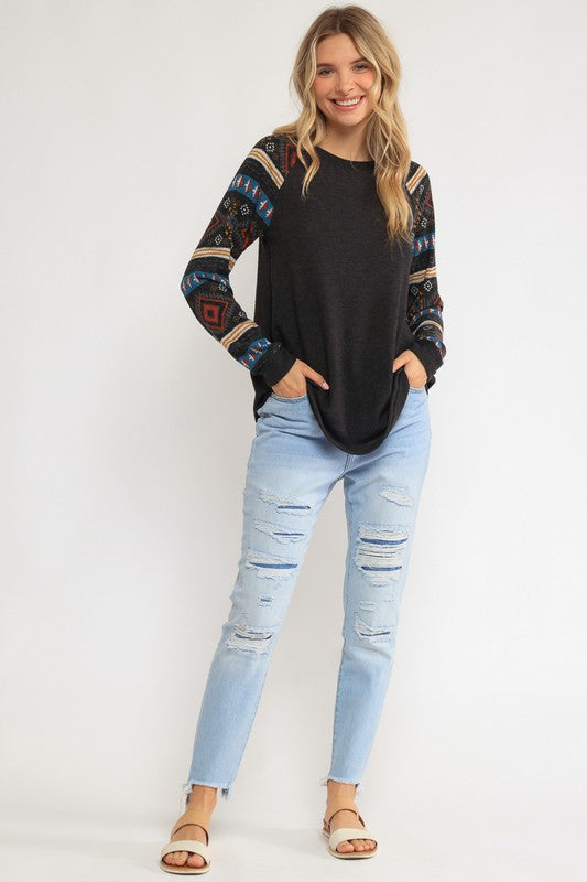 Mixed Aztec Top - Online Only