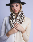 Faux Fur Leopard Scarf