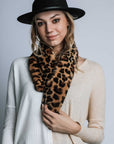 Faux Fur Leopard Scarf