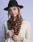 Faux Fur Leopard Scarf