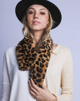 Faux Fur Leopard Scarf