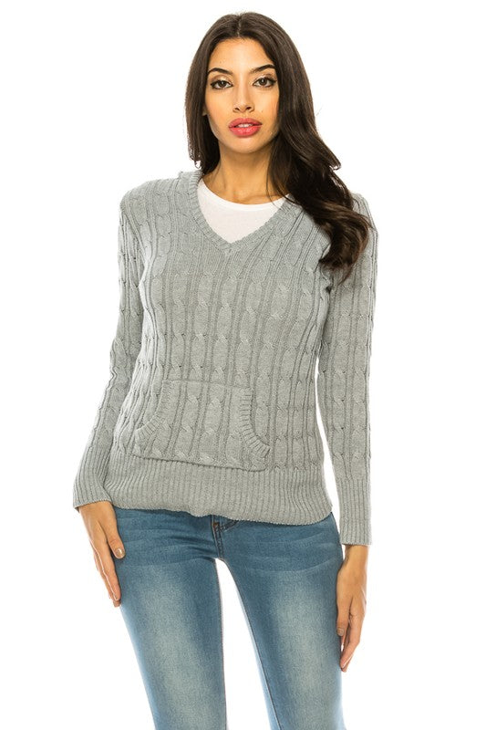 Plus Size Knit Hoodie Sweater