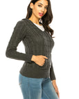 Plus Size Knit Hoodie Sweater