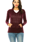 Plus Size Knit Hoodie Sweater