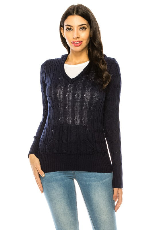 Plus Size Knit Hoodie Sweater