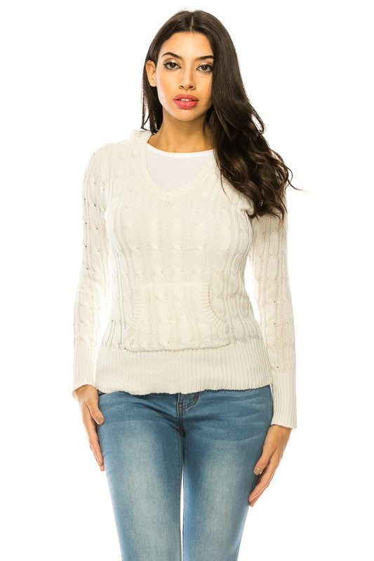 Plus Size Knit Hoodie Sweater