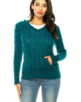 Plus Size Knit Hoodie Sweater