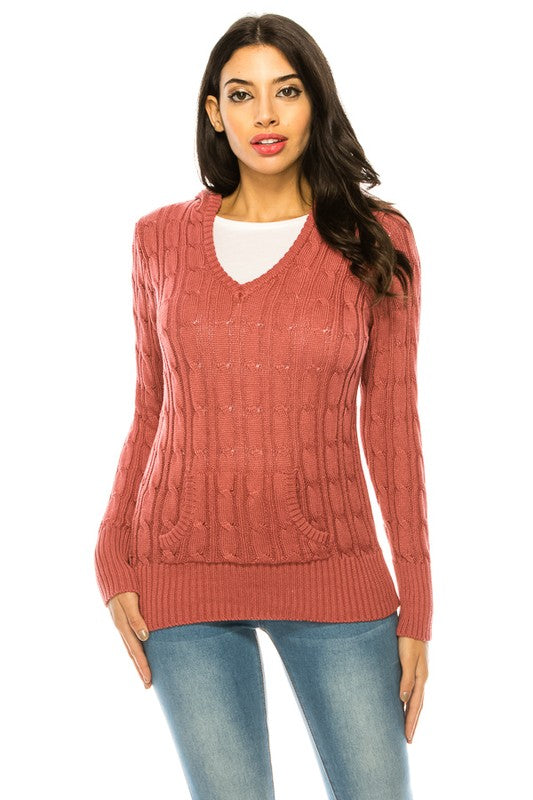 Plus Size Knit Hoodie Sweater